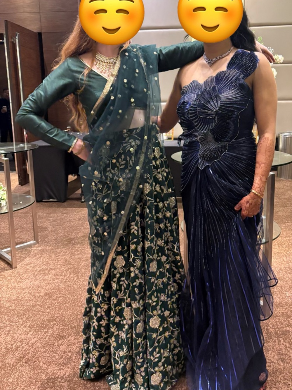 The Saree Room Emerald Green Blouse (s/xs) and Sequined Lehenga (xs) - Picture 4 of 9